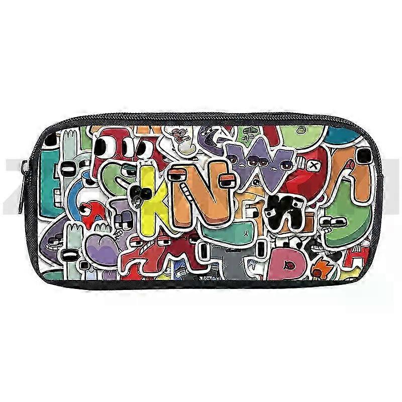 Large Canvas Pencil Case for Students Featuring Alphabet Lore Design, Ideal for School Supplies and Gaming Enthusiasts