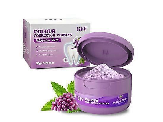 Teeth Whitening Powder Grape & Mint Flavor Tooth Powder, Purple Teeth Whitening, Natural Teeth Whitener Color Corrector Toothpaste Powder for Tooth S