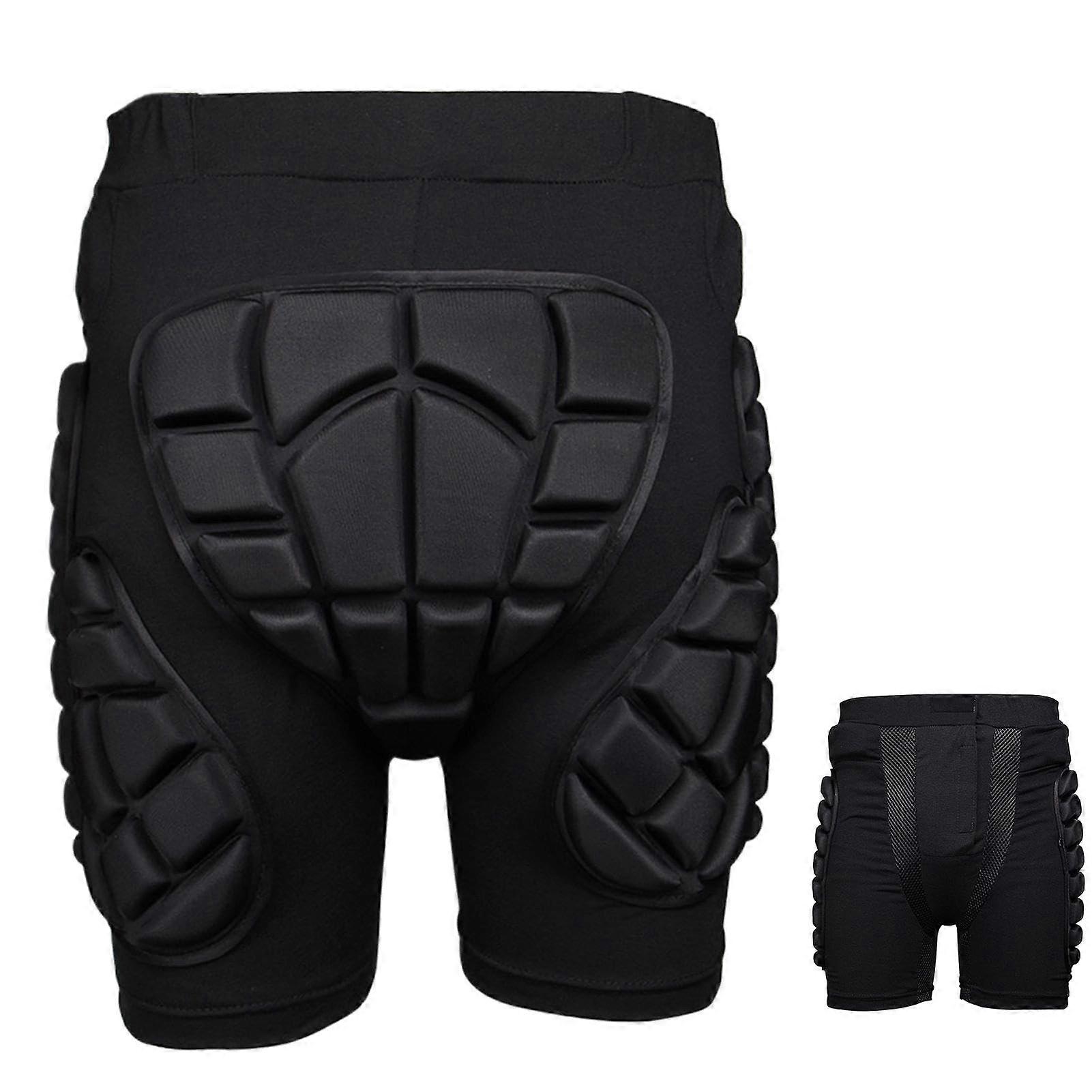 Hip Protection Pads Cycling Shorts Padded Shorts for Skiing Skating Snowboarding Black XXL