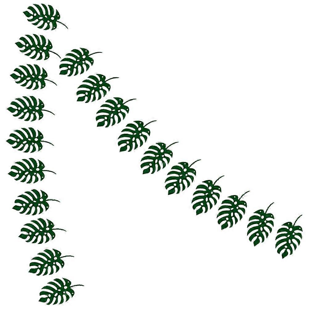 Bunting Banner Leaf Decor Banner Strings Felt Cloth For Wedding 16x8.5cm Green 2 Sets