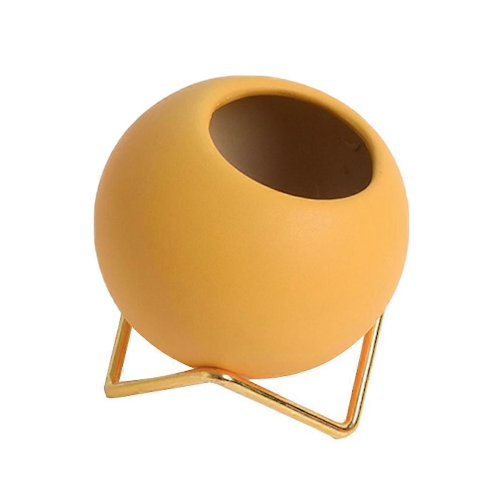 Ceramic Succulent Planter Pots Simple Style Round Ball Shape Flowerpot for Windowsill Decoration 1Pc