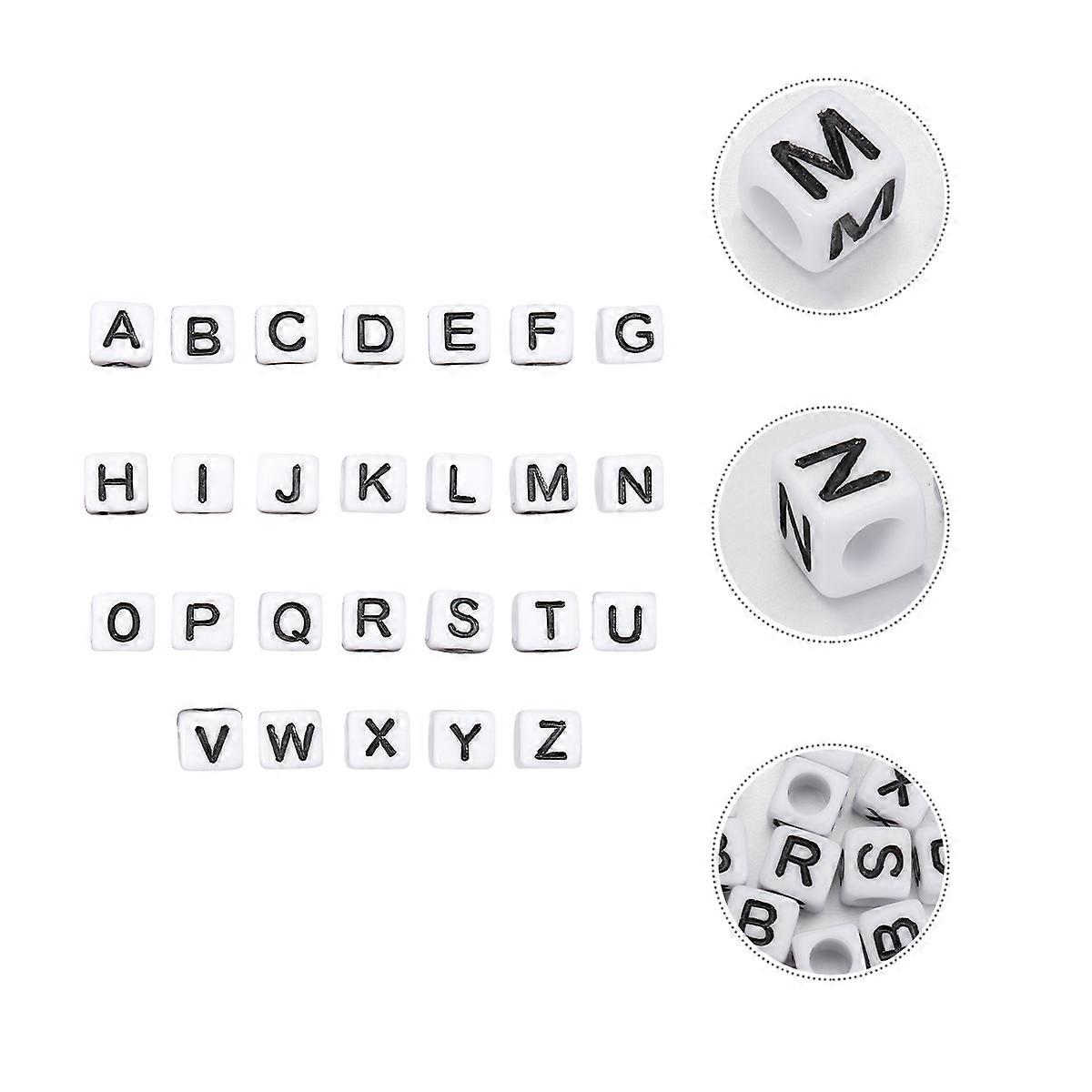 100pcs Acrylic Square Alphabet Beads Safe DIY Letter Beads for Jewelry Making Non Toxic Crafting Accessories for Necklaces and Earrings