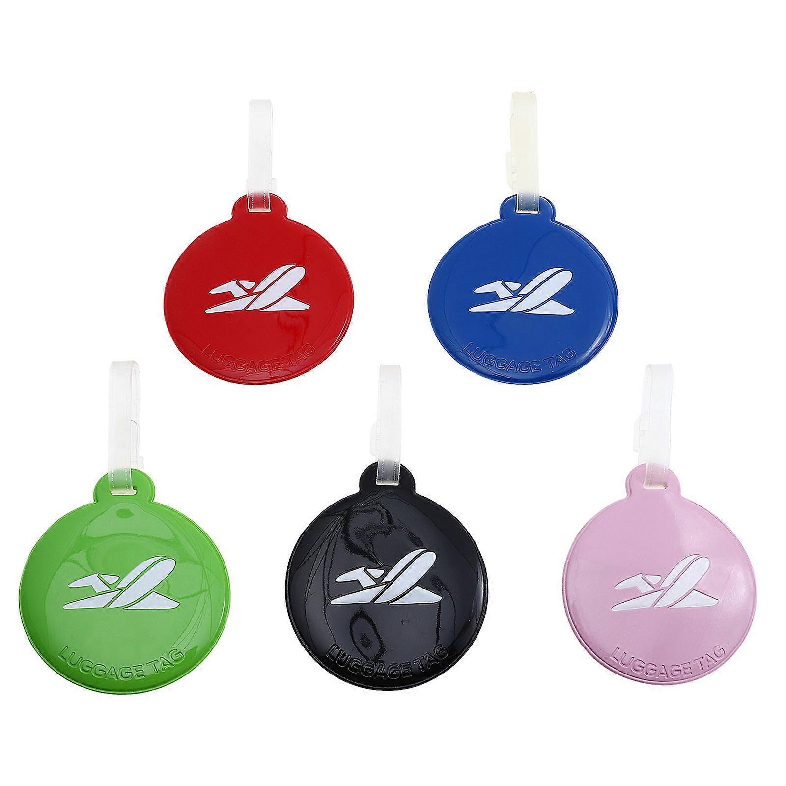 علامة الأمتعة المستديرة بألوان متنوعة لاستخدام حقيبة اليد البلاستيكية والتصميم المحمول 5 قطع