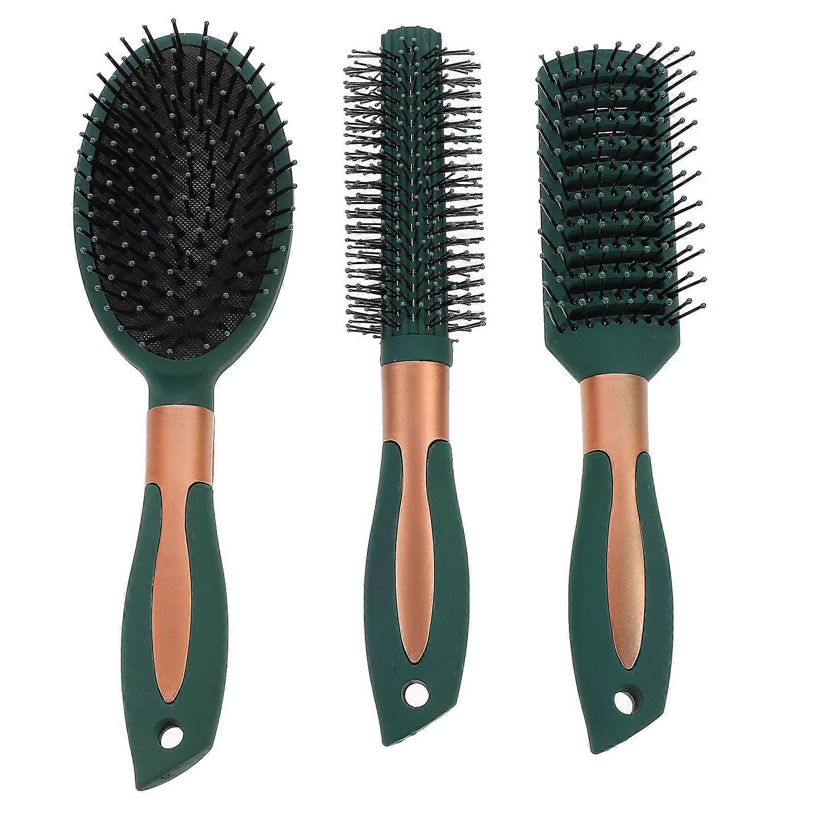 3pcs Scalp Massager Detangling Comb Set Paddle Brush & Curling Comb for Gentle Grooming, All Hair Types, Care