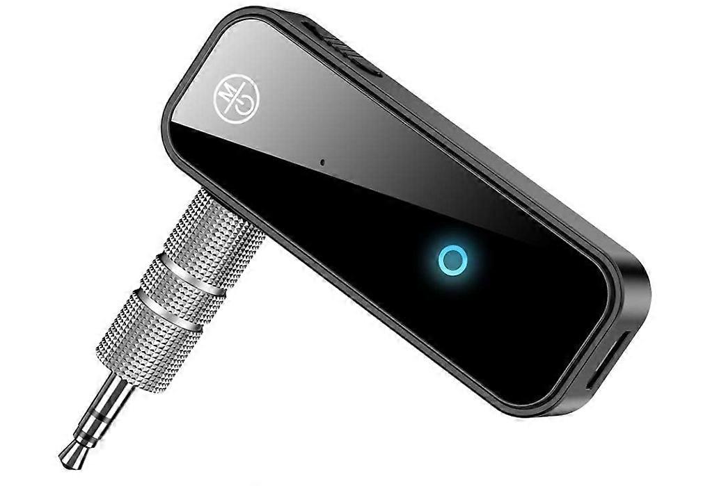 Bluetooth 5.0 Adapter 3.5mm Jack Aux Dongle, 2-in-1 Wireless Transmitter Receiver for Car,TV Audio,Headphones,Speakers,Projector(Black)