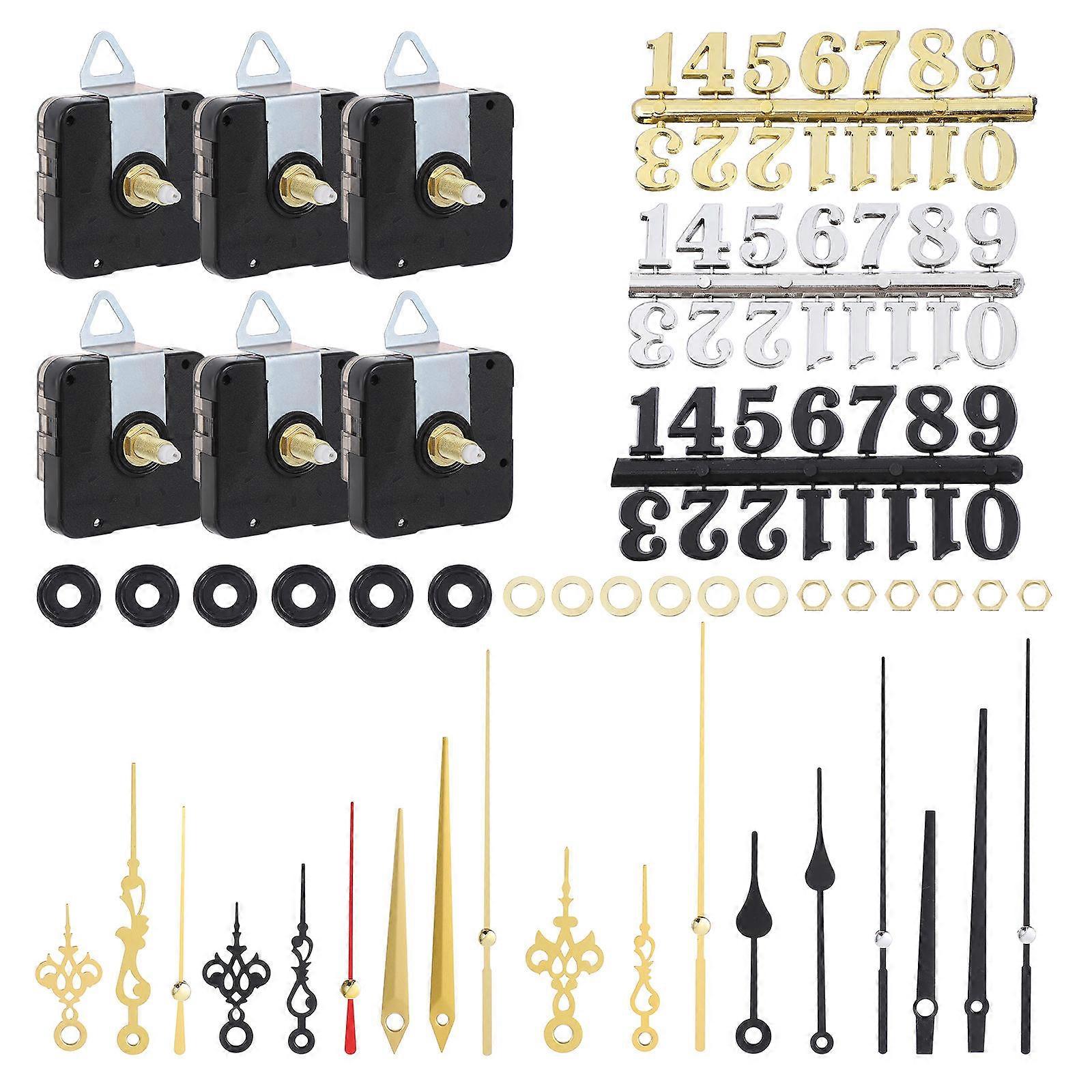 Quartz Clock Mechanism Kit Clock Components Kit Useful Clock Pointer Clock Repair 6 Sets