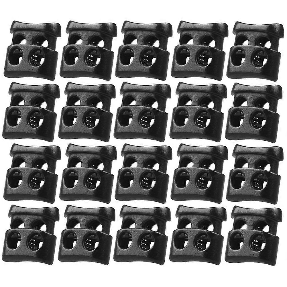 Cord Lock Drawstring for Sports Gear Outdoor Use 5 Sets Black Plastic Adjustable Clamp 10Pcs/Set
