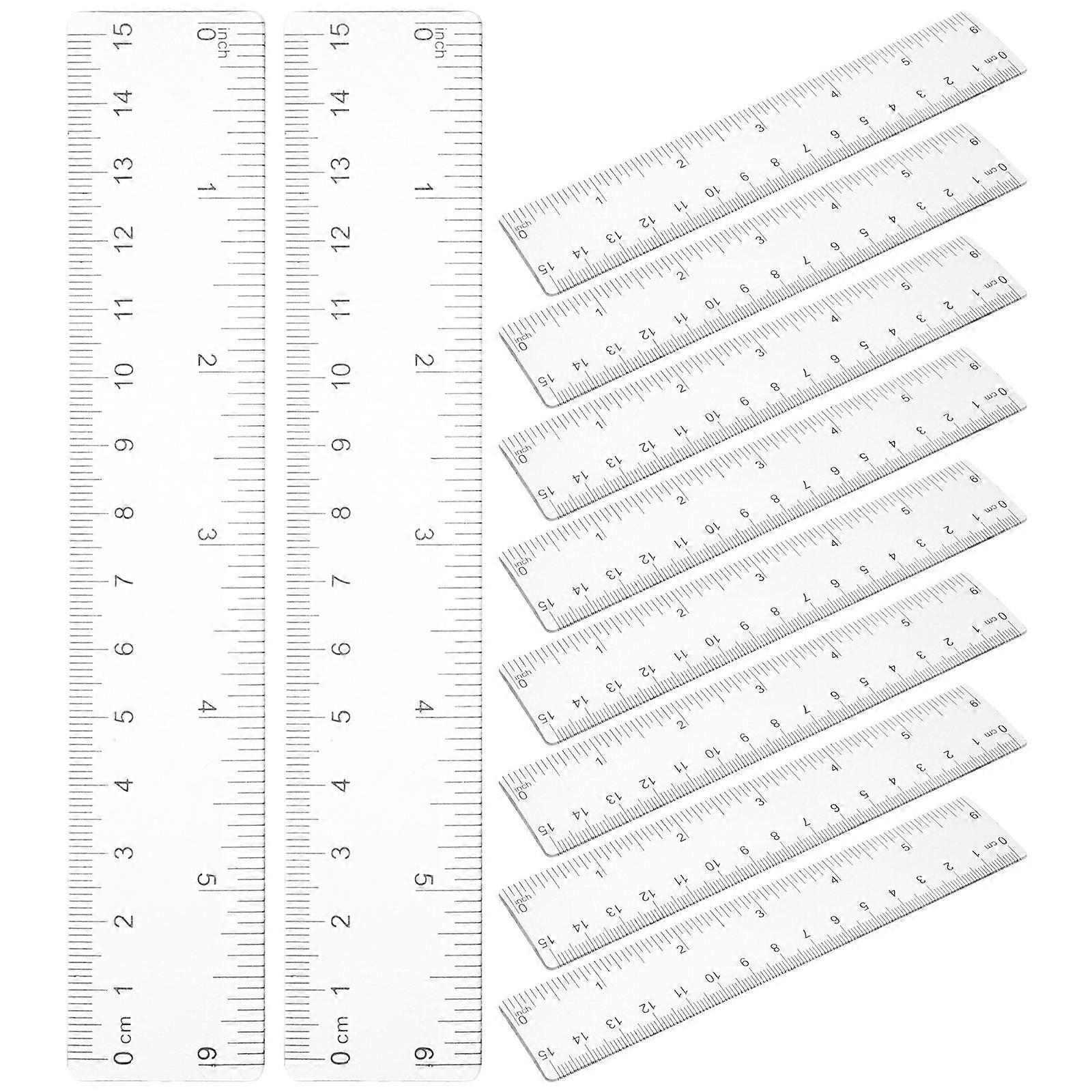 Small Ruler Architect Scale Ruler Transparent Measuring Tool For School Projects Office Tasks Engineers 15.70X3.00X0.15CM 10Pcs