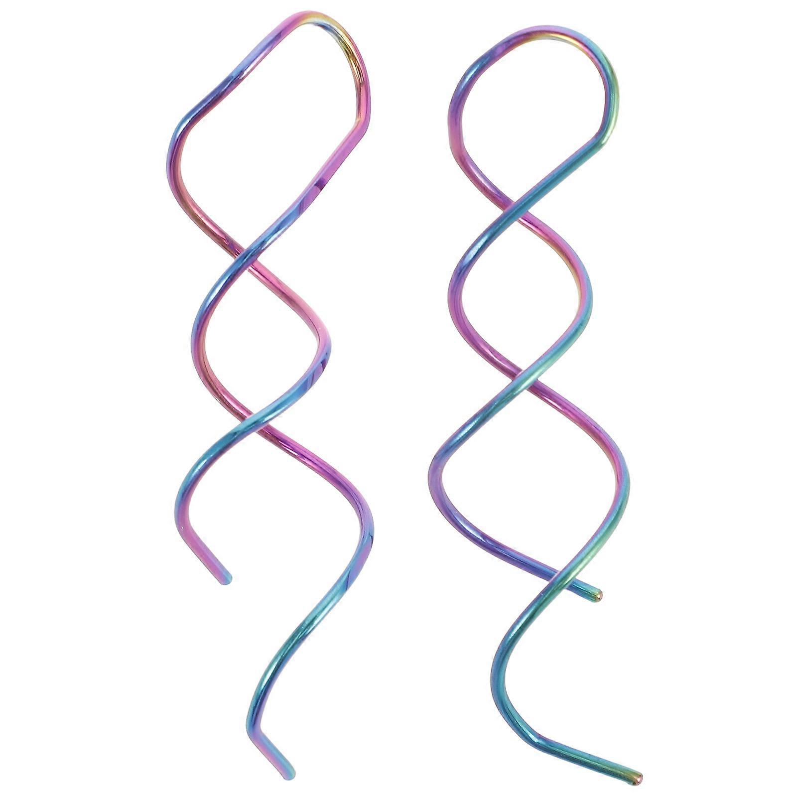 Here's a polished and professional product description based on your input:
**Elegant Spiral Dangle Earrings for Women – Stylish Stainless Steel