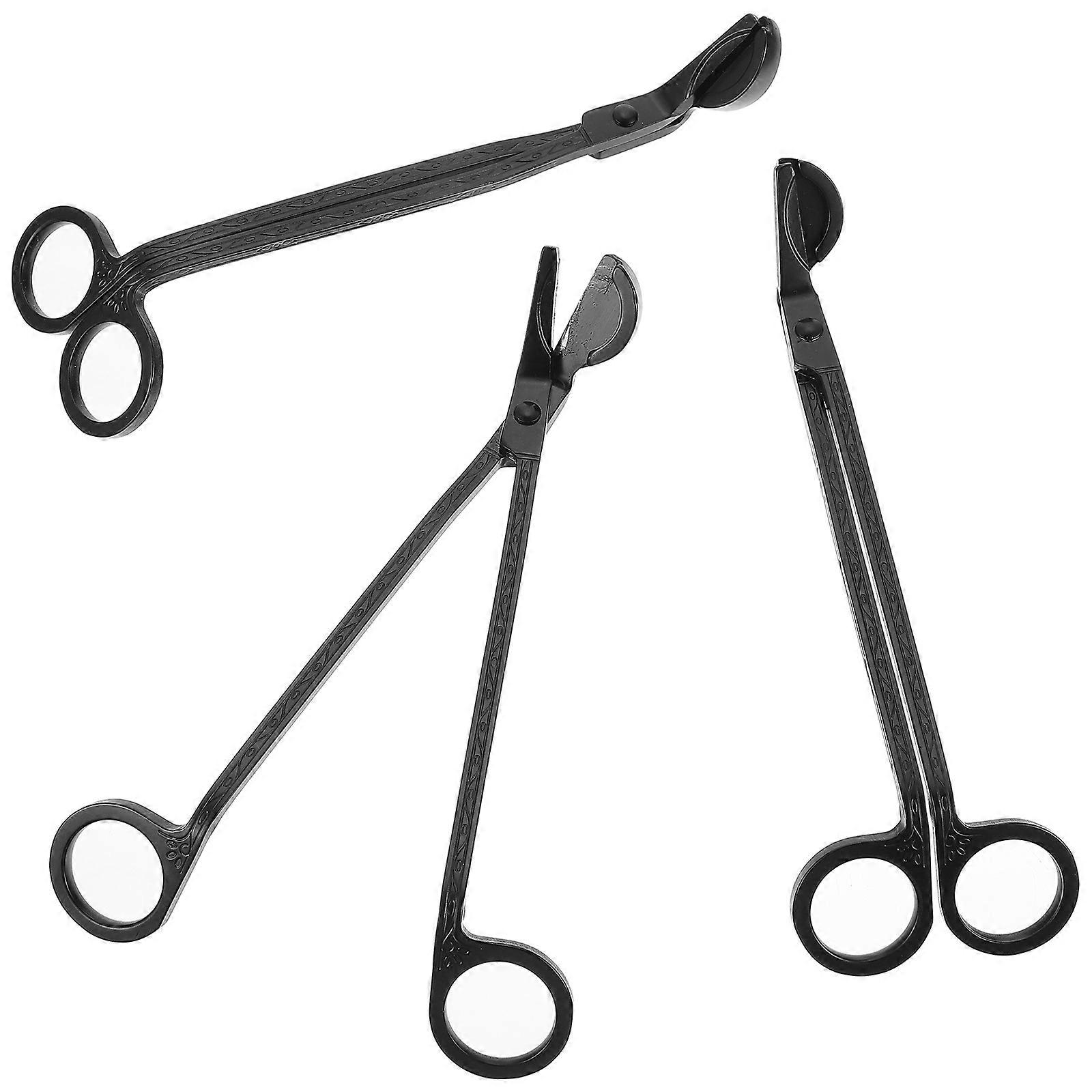 Stainless Steel Candle Wick Trimmers and Extinguishers for Even Burning Black 3 Pcs
