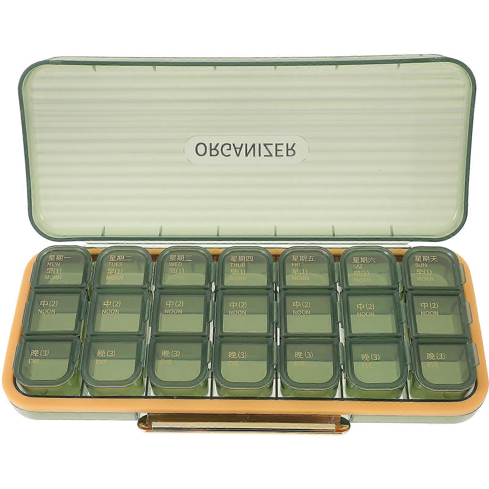 Portable Medication Box Small Pill Case Travel 23x9.3cm ABS Reusable 1Set