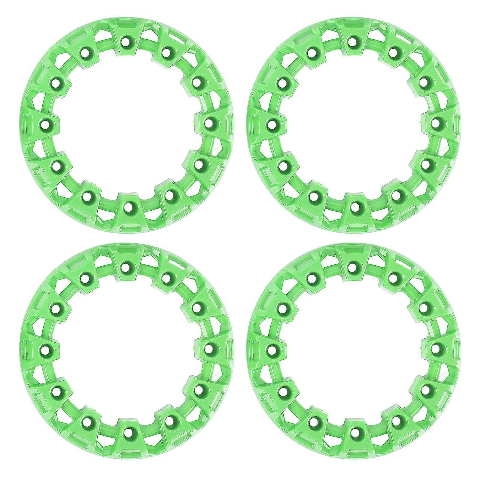 4Pcs 6 Inch ATV Wheel Trim Hub Protection Decor Plastic Tires Decorative Rim Guard Universal for Go Kart Green