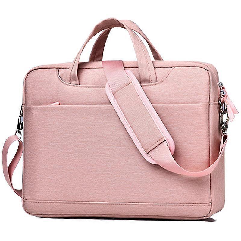 Αγοράστε 213 14.1 ιντσών Crossbody Laptop Μεταφορά τσάντα Παχιά αερόσακος Notebook τσάντα αποθήκευσης ροζ