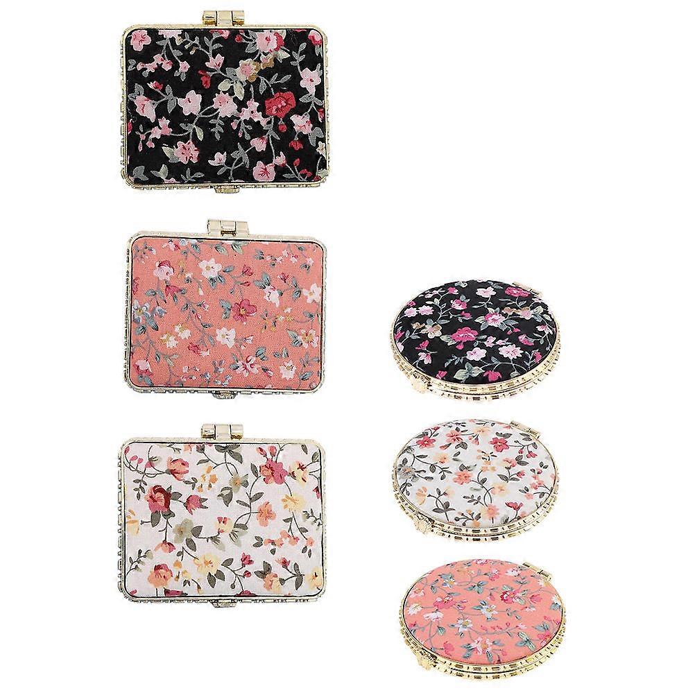 Fold Up Mirror Travel Chic and Simple Style Resin Material 6Pcs