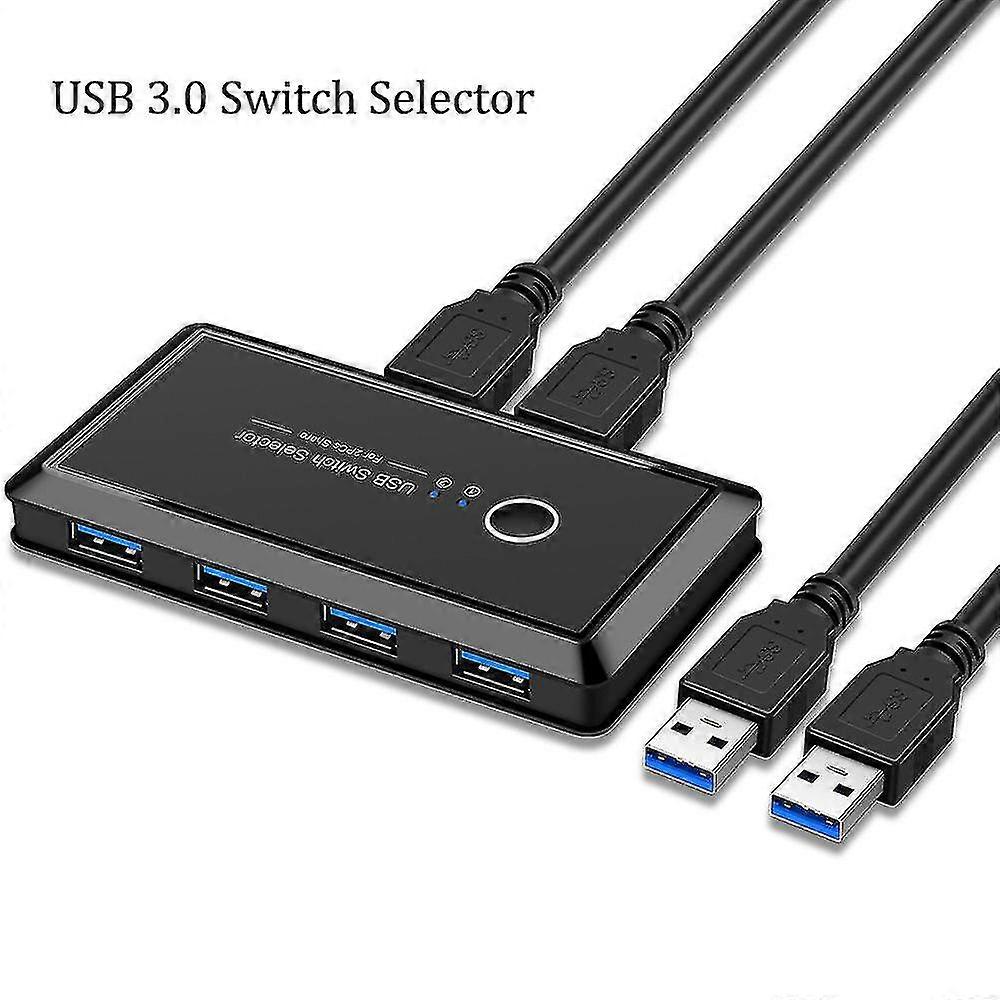 USB KVM Switch USB 3.0 2.0 Selector for Sharing 4 Devices, Suitable for PC, Keyboard, Mouse, Printer, and Monitor, Ssxjv