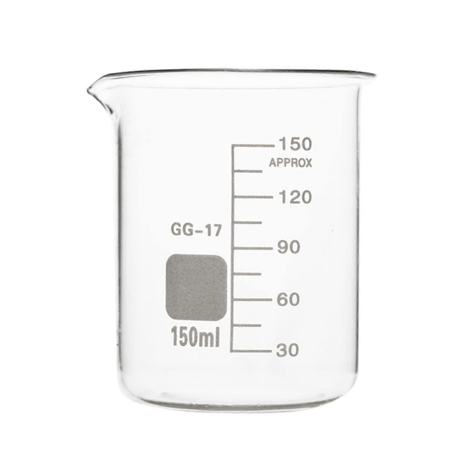 150ml Glass Beakers, Borosilicate, Heat Resistant, 6 Pack (Clear)