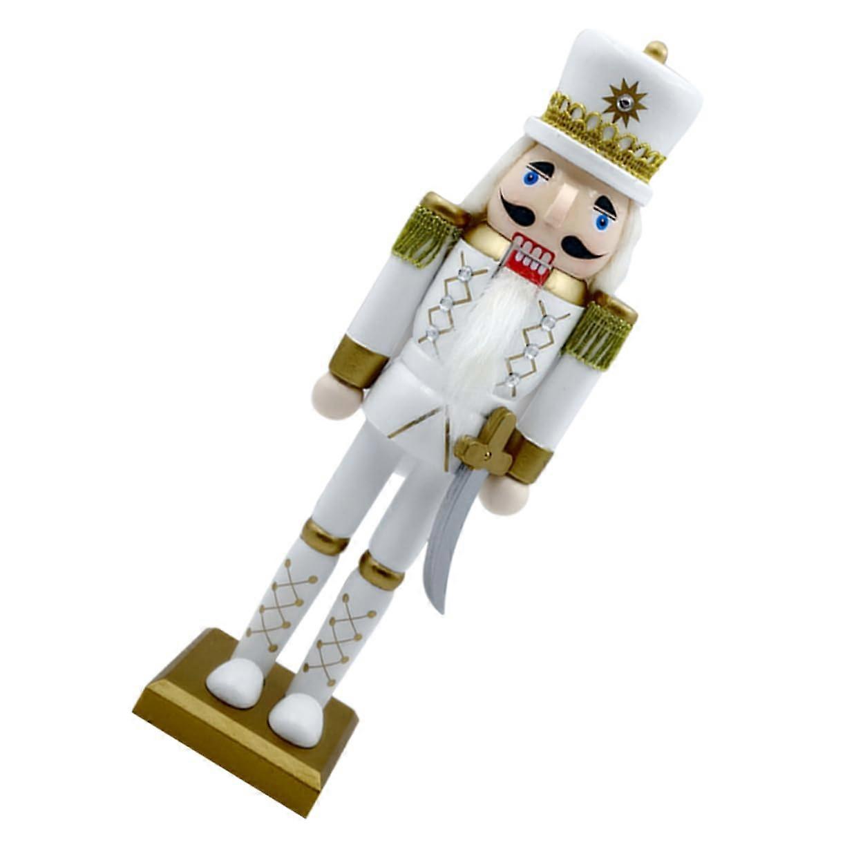 Wooden Nutcracker Figurine, Handcrafted Nutcracker Statue, Medium Sized Christmas Party Decor