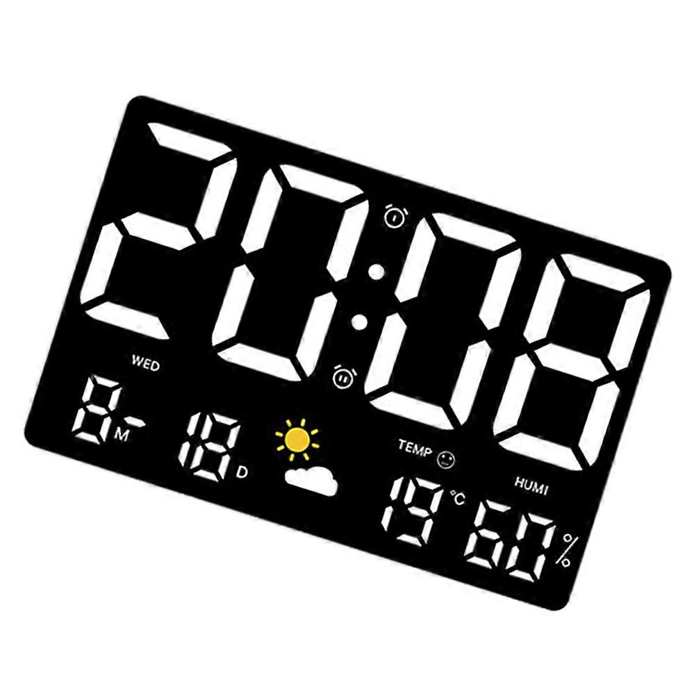Digital Wall Clock Large Display Electric Digital Clock Weather Living .80X15.80X3.00CM 1Set