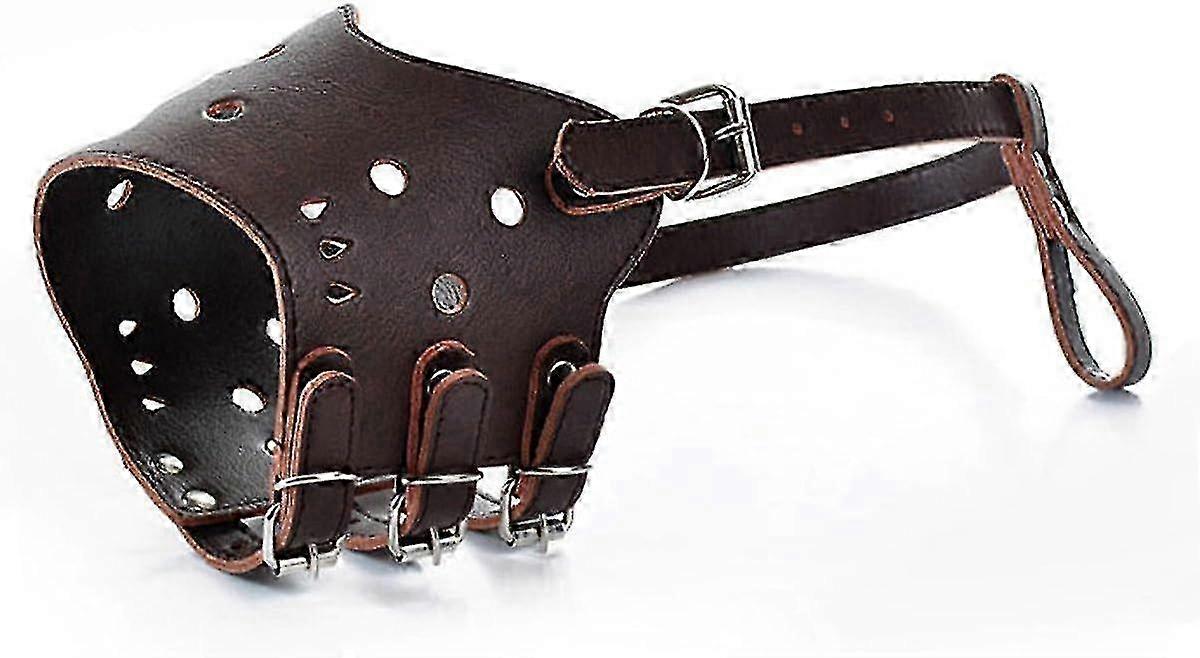 Leather Dog Muzzle for Large, Medium, and Small Breeds to Prevent Barking