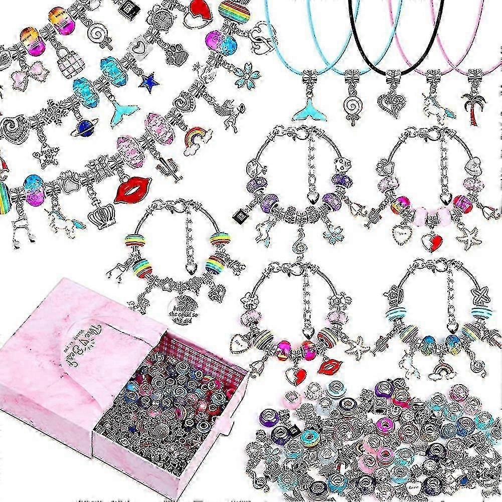 150個のチャームブレスレット作成キットチャームブレスレットビーズブレスレットチャーム付きジュエリーメイキングキット