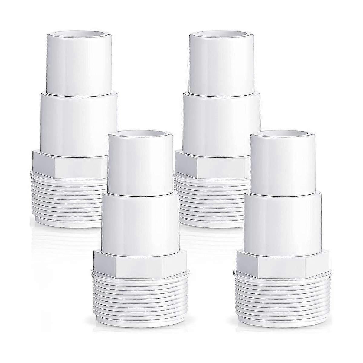 PVC Tube Fitting Adapter 3.8cm/1.5Inch Threaded Hose Fittings Connector for Compatible Brands