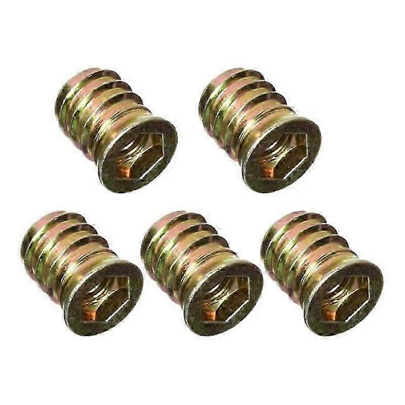 Pack de 5 insertos roscados M10 x 20 mm para madera