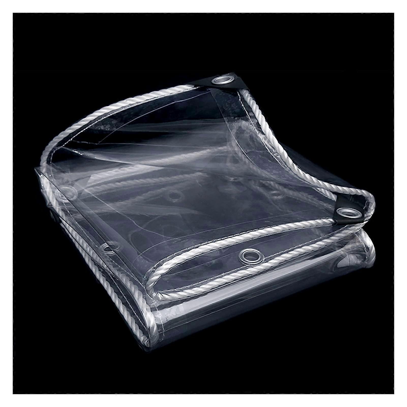 PVC Waterproof Transparent Outdoor Curtain 1.6m x 2m Windproof Pavilion Shade Cover 365g/m² Customizable Design