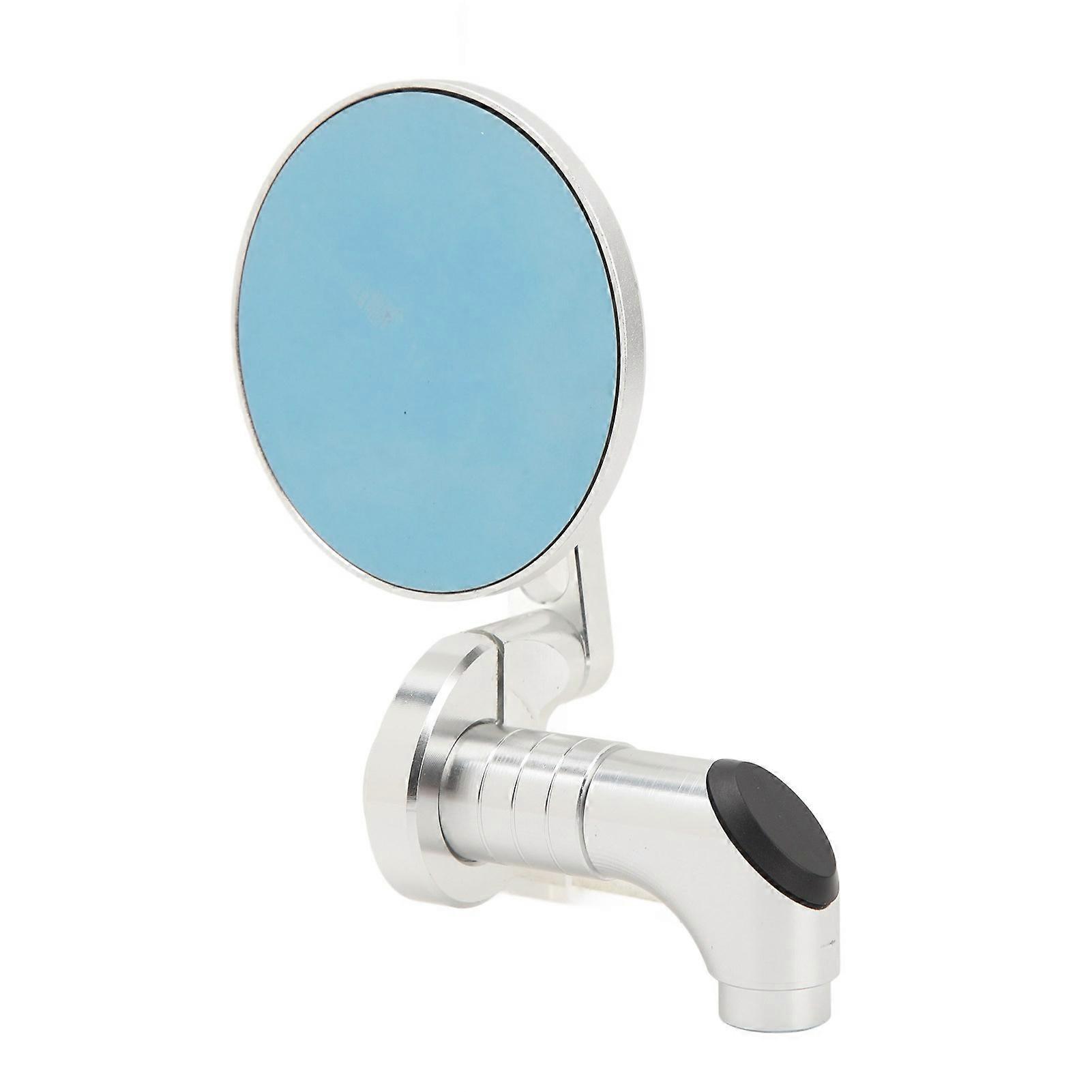 Motorcycle Bar End Mirrors Round Handlebar Rearview Side Mirror Anti Glare Blue Mirror for M8 M10 Mirror Holders Matte Black