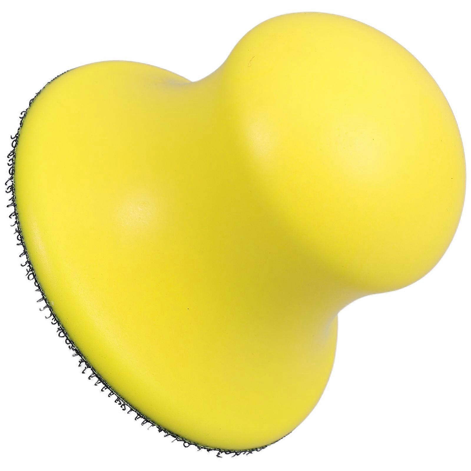 Handheld Foaming Sanding Blocks Handheld Sanding Block Automotive Repair Tool Round Yellow 2.9×2.9×2.2in Polishing 1Set
