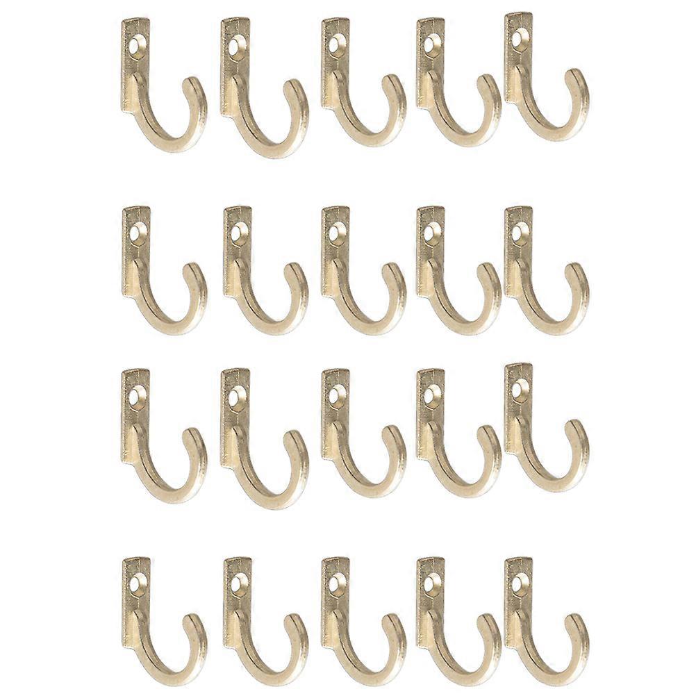 Yellow Metal Wall Hooks for Hanging Use Made of Zinc Alloy Durable and RustResistant 20 Pieces