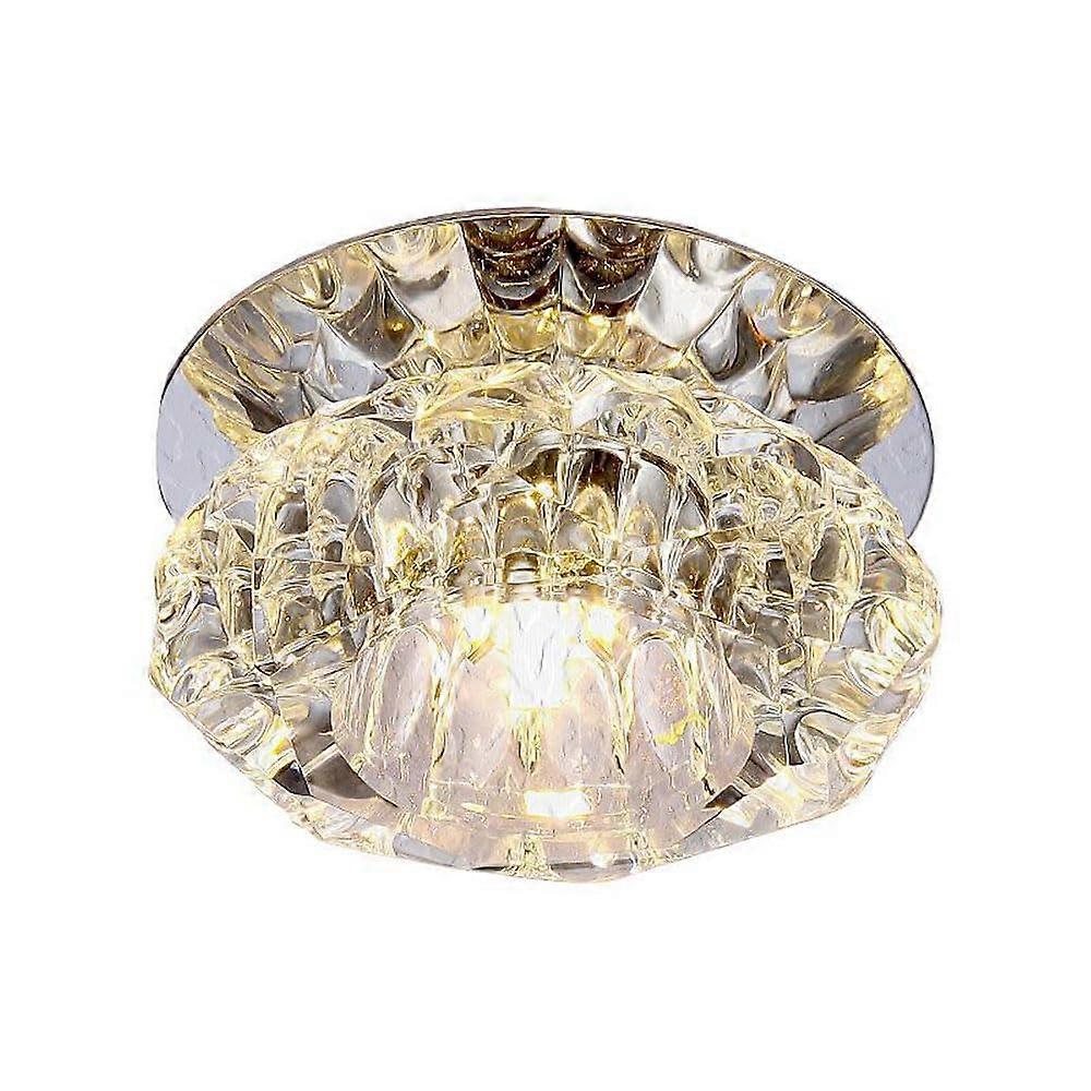Clear Round Crystal LED Recessed Downlight 3W 5W Dimmable Ceiling Light Modern Panel Spot Light for Living Room Corridor Aisle