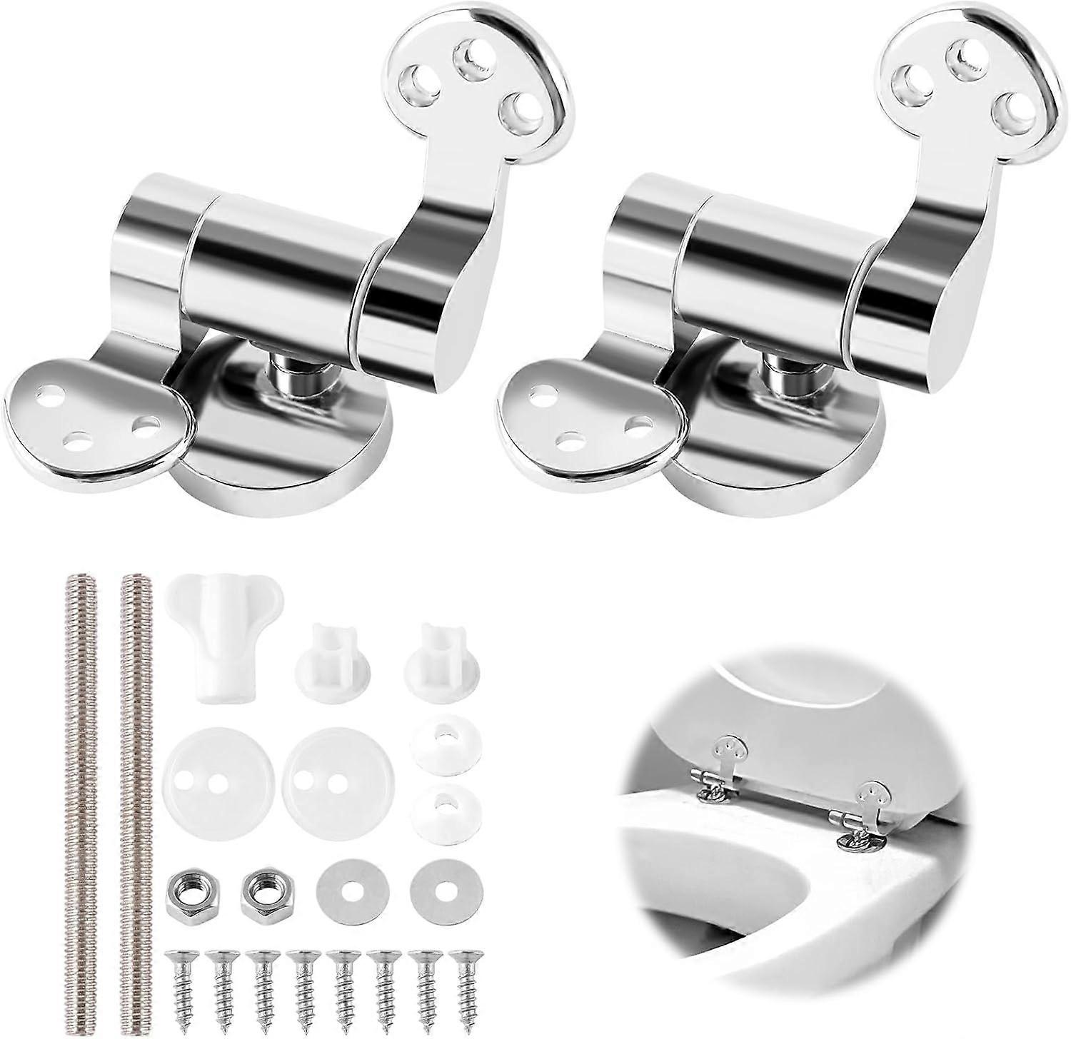 1Pair Zinc Alloy Toilet Seat Hinges Replacement, Toilet Seat Fixing