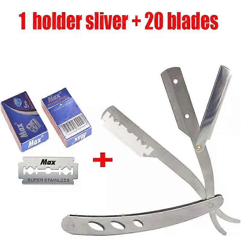 كرافت 1 حامل + 10/20 شفرات ذراع ماكينة حلاقة مستقيمة ، ماكينة حلاقة يدوية قابلة للطي للرجال ، ماكينة حلاقة رجالية ، ماكينة حلاقة حلاقة ذات شفرة حادة