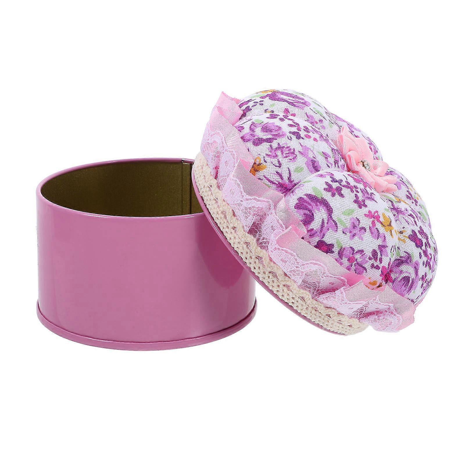 Pressure Cushion Pin Cushion And Pillowcase Sewing Pin Box Purple 8.00X8.00X7.50CM Thread Organization 1Pack