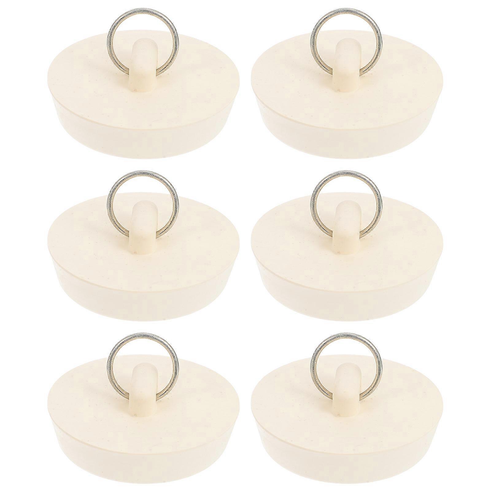 Bathtub Plug Drain Stopper Rubber Material Daily Use Home Maintenance 6Pcs