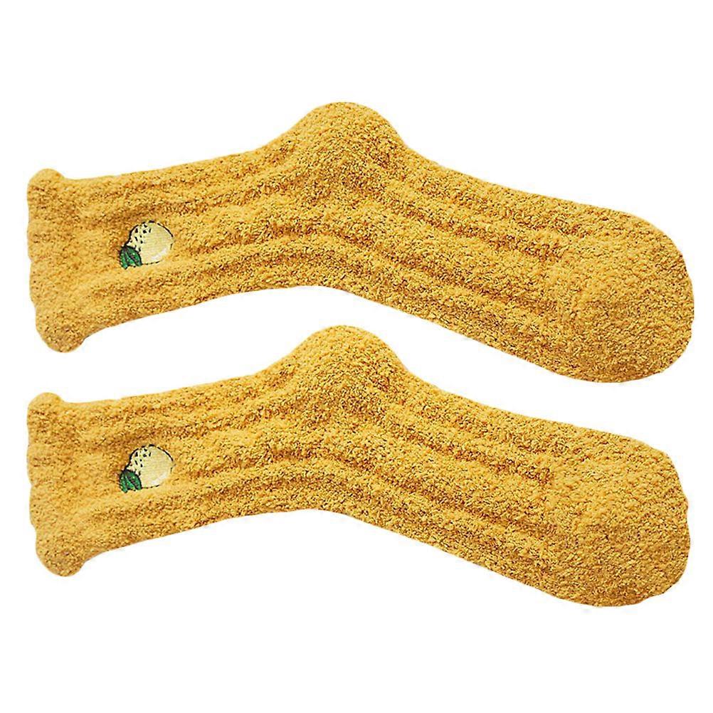 Thickened Fleece High Socks Warm Slipper Socks For Women Winter Use Bed Socks 1 Pair