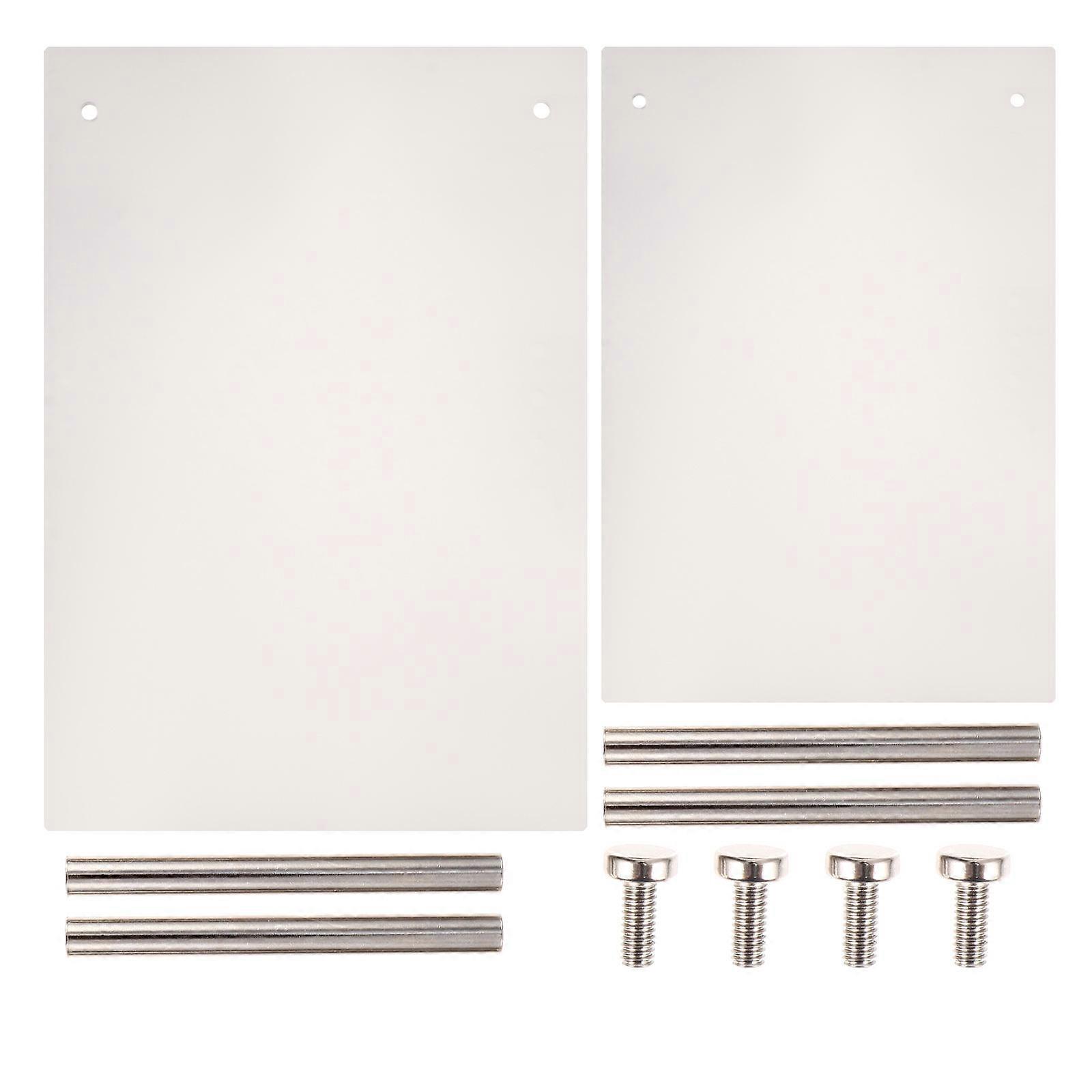 White Acrylic Nail Art Display Boards for Salon Use 2pcs Lightweight Durable Showcase Tool