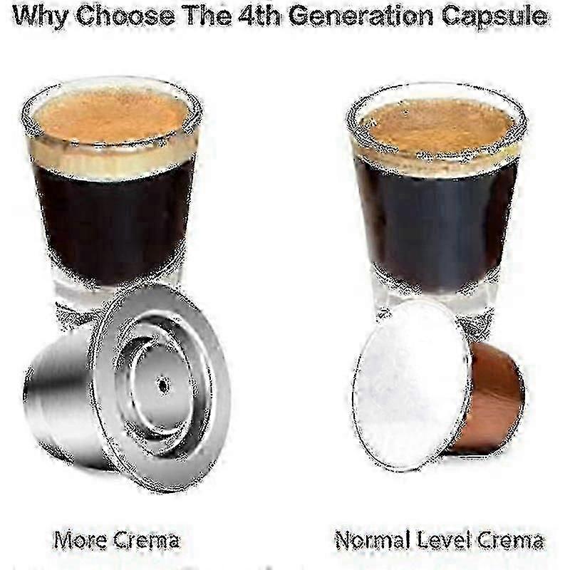 Kapsler gjenbrukbare, rustfritt stål, 3 stykker påfyllbare pads For Nespresso + 1 Tamper + 1 skje + 1