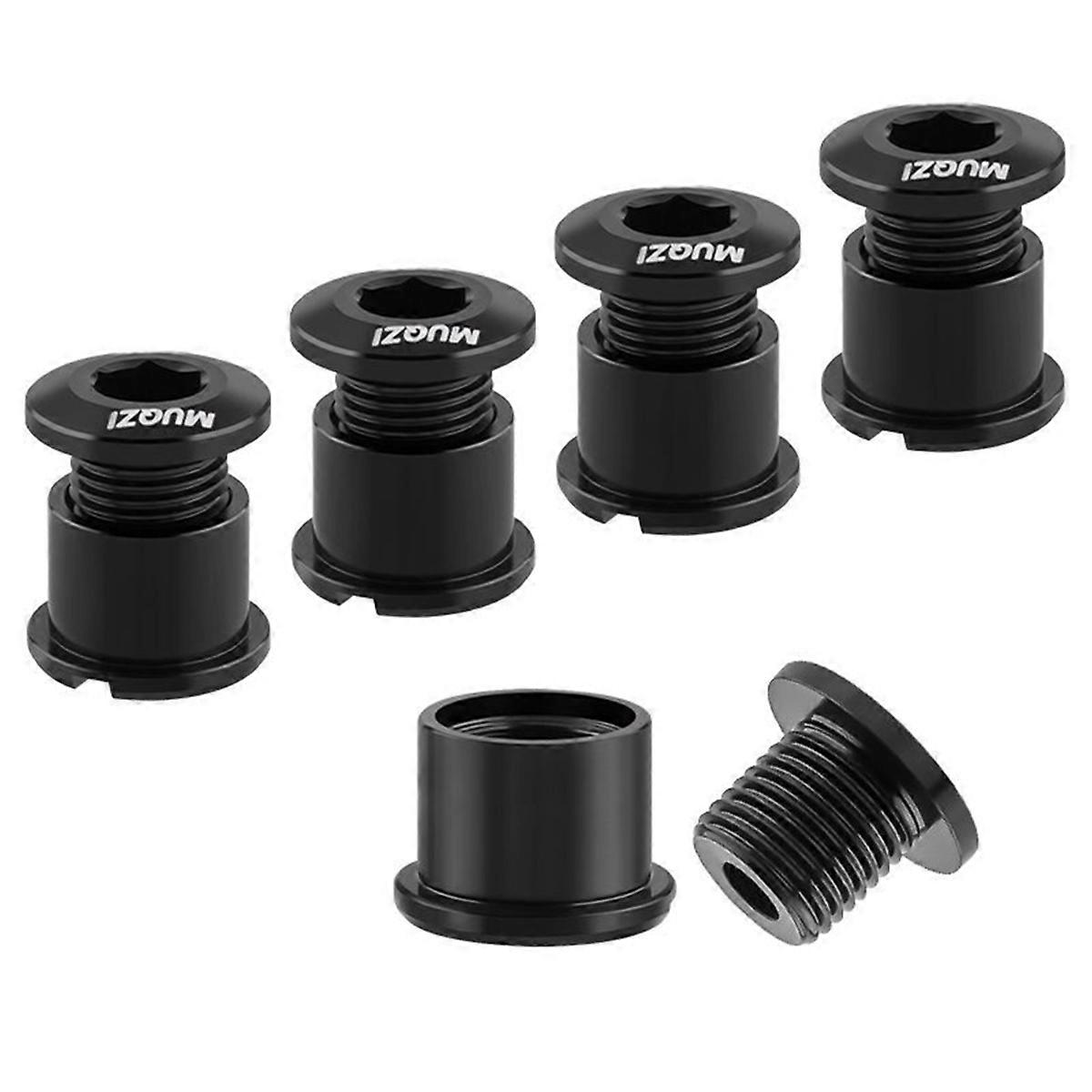5Pcs Chainring Bolts Set 8.5mm Double Chainring Screws for Road and Mountain Bikes Black