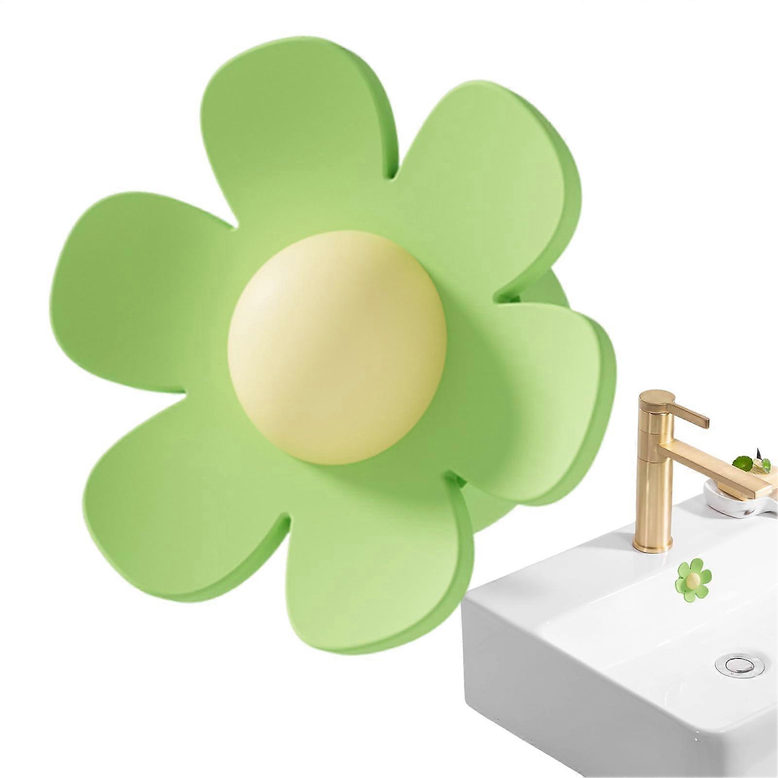 Overflow cover for sink  Overflow cover rings  Hole insert flower shape as plug replacement for kitchen sink  bathtub green