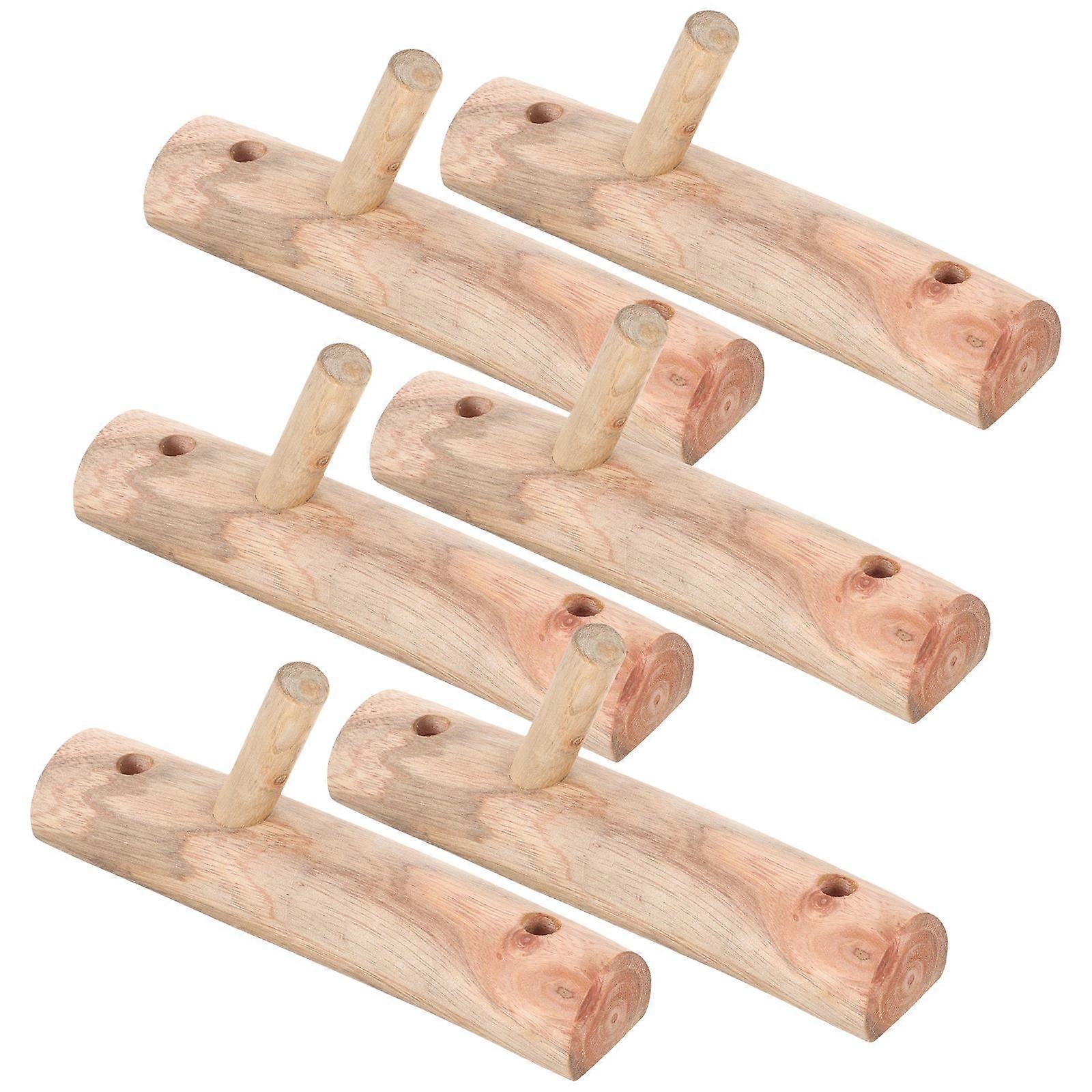 Wall Mounted Hooks Coat Hooks Tree Branch Shape Light Brown 14.6X6.3CM Hanging Storage 6Pcs