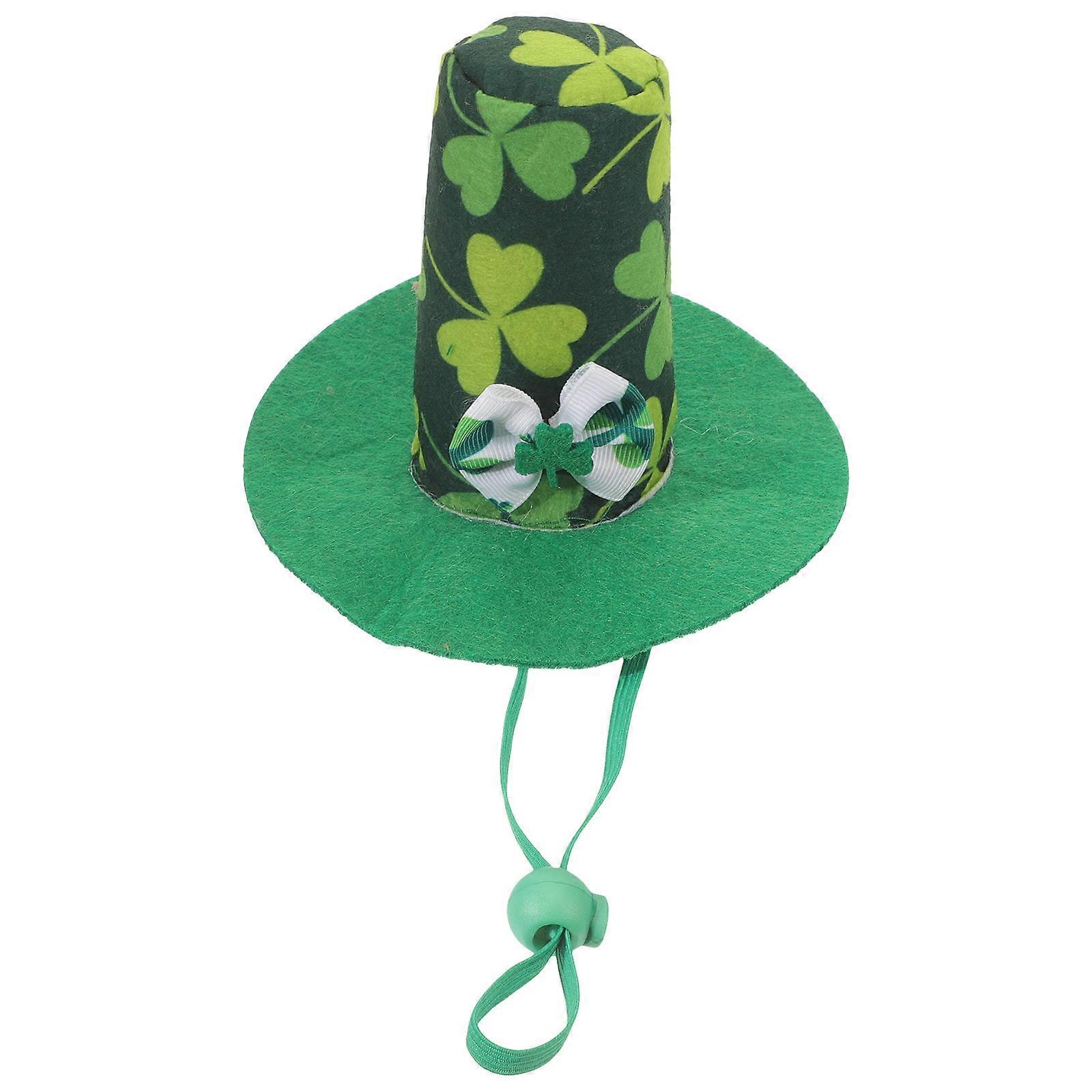 قبعة الحفلة للقطط القديس باتريك يوم زي شامروك قبعة النفل مهرجان الأيرلندي عقال أخضر 1 قطعة