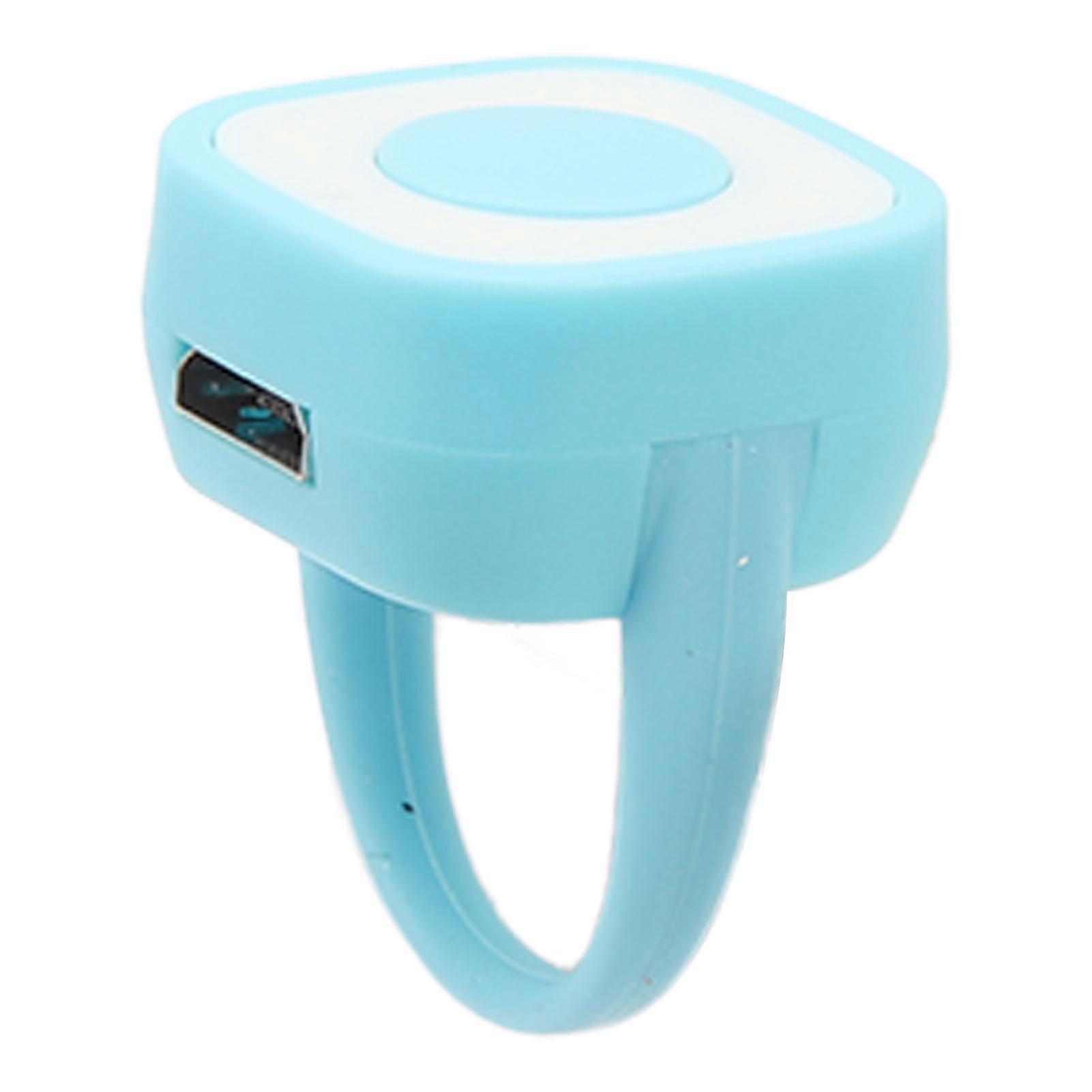 Ring Remote Control Rechargeable Fingertip Bluetooth Button Clicker for Camera Shutter Selfie Button Blue 
