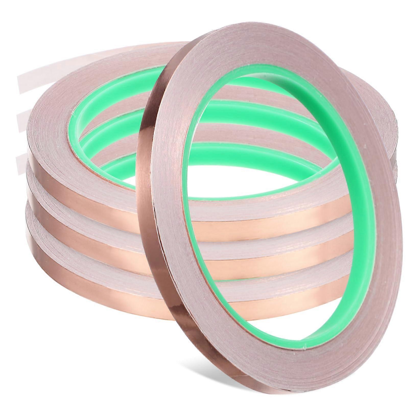 4 Rolls SelfAdhesive Conductive Copper Foil Tape for Electronics Shielding, Art Projects, Versatile Use as Stained Glass Accessory