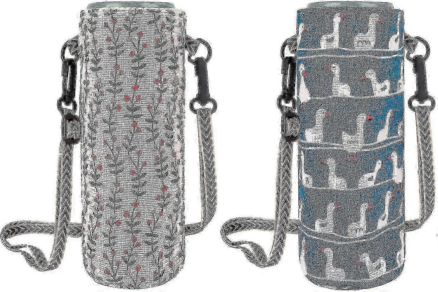 2pcs Water Bottle Tote Bag With Adjustable Shoulder Strap hwy