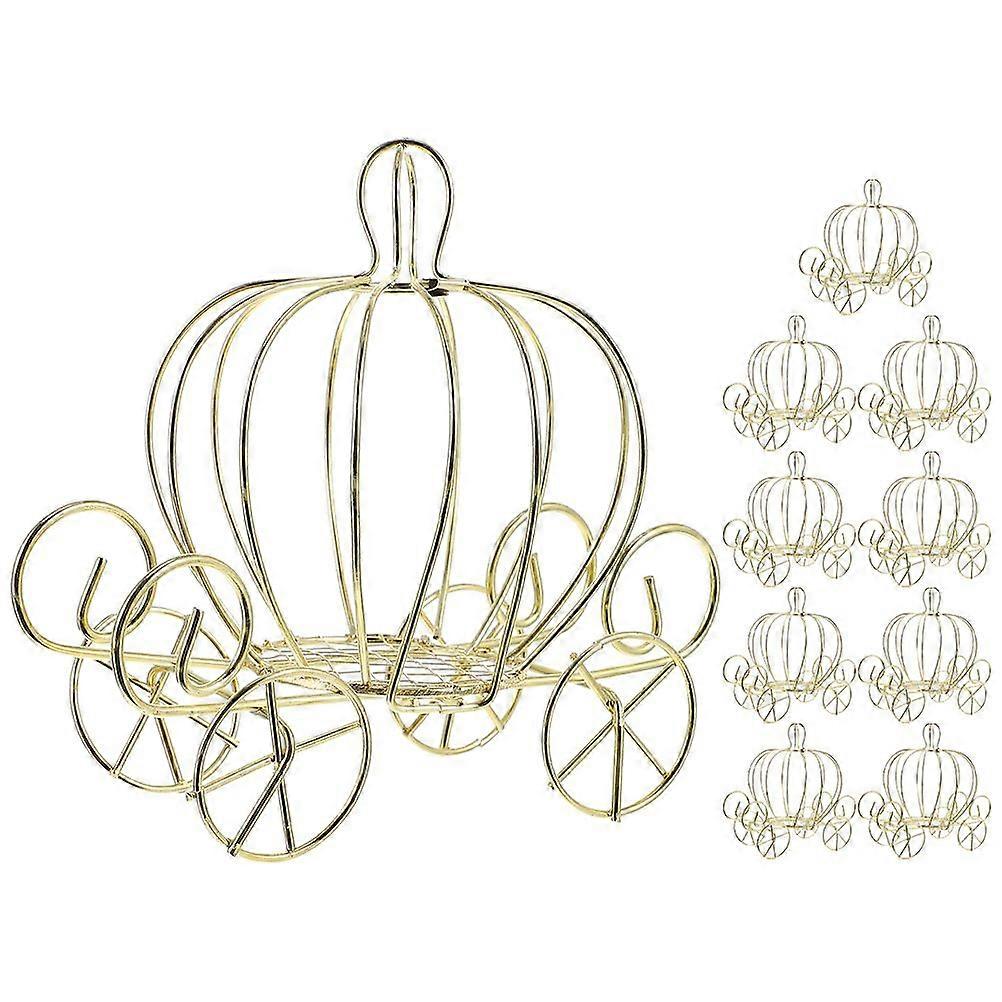 10pcs Candy Packing Box Pumpkin Carriage Shape Chocolate Storage Box Candy Box