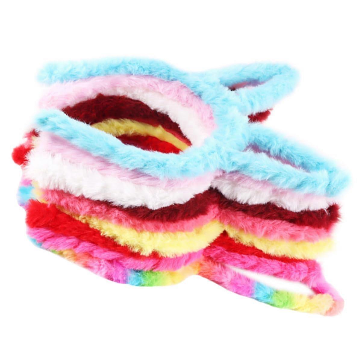 9-Piece Plush Hairband With Bunny Ears For Girls Multi-Color For Parties And One Size Fits Most