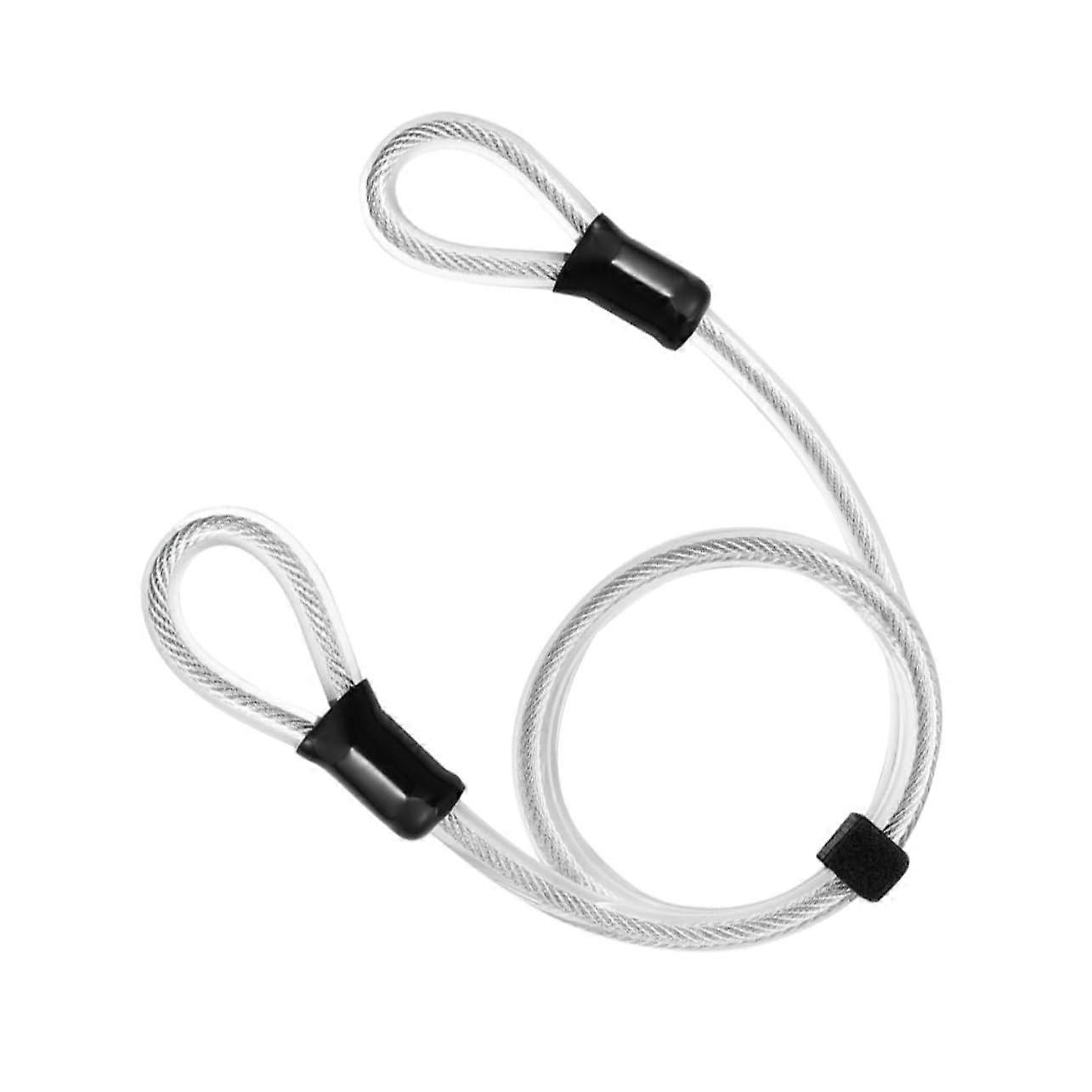 Bicycle cable lock street block heavyduty antitheft locking wire cable with double loop securing wire lock zinc alloy silver