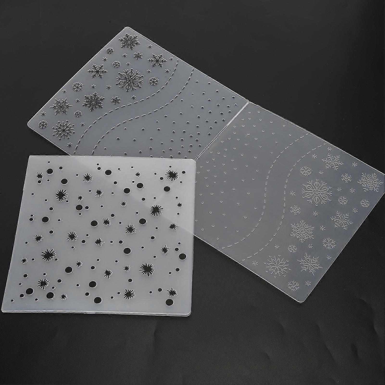 2Pcs Plastic Embossing Folders DIY Card Making Paper Craft Tool Scrapbooking Embossed Template