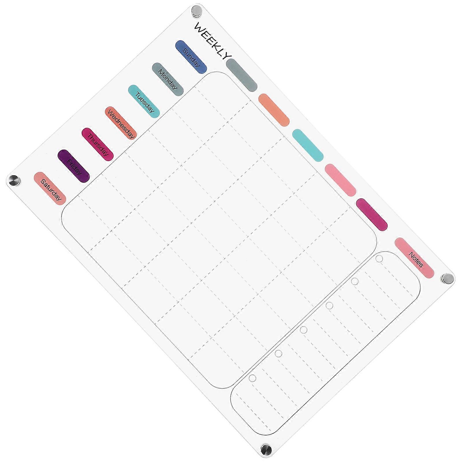 Dry Erase Planner Acrylic Monthly Write Board Home Use Transparent Rectangular Reusable 1Set
